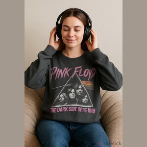 Pink Floyd Dark Side Of The Moon Grayson Threads Women Crop Pullover Sz L or XL